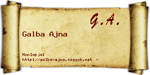 Galba Ajna névjegykártya